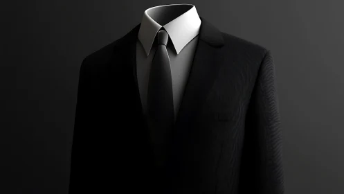 Formal Business Attire 3D Rendering: Minimalist Suit Composition.