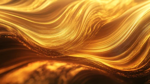 Golden fluid light waves form dynamic abstract motion field