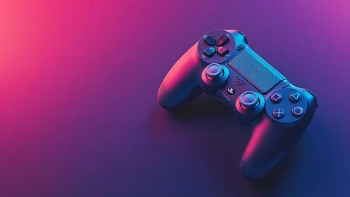 Gaming Controller in Neon Light. Cyberpunk Aesthetic.