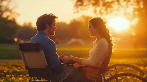 Golden Hour Connection: Two Hearts in Conversation.