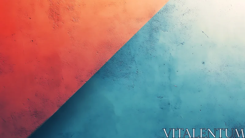 Diagonal daylight slices between blazing coral and cool teal