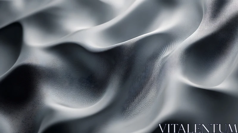 Monochrome microtextured fabric waves form abstract topography