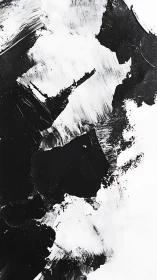 Monochrome impasto strokes create dynamic abstract contrast field