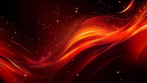 Abstract flowing light trails over dark background.