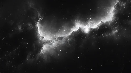 Monochrome deep-space nebula band displays dense star field