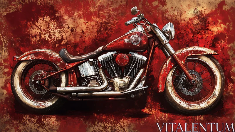 Rust-red road legend lounges in a storm of painted dust