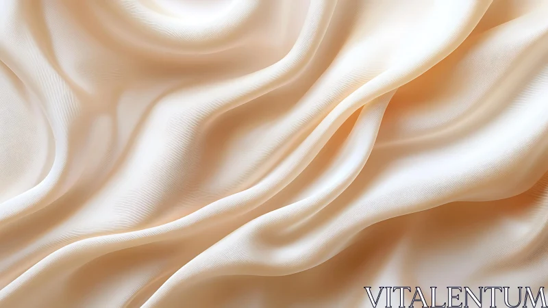 Cream Silk Fabric with Elegant Folds in Soft Lighting, Photorealistic.