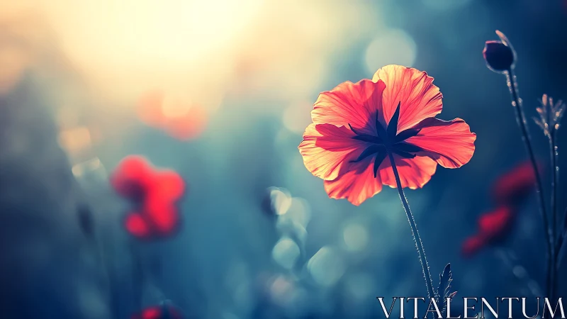 Coral Cosmos Bloom: Luminous Poppy in Dreamlight.