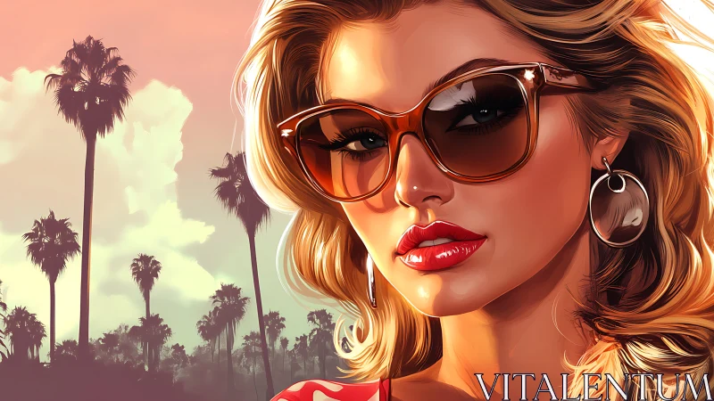 Sunlit sunglasses style with cool California confidence.