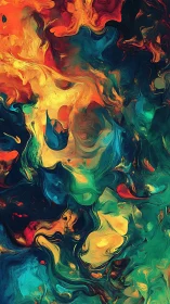 Molten chromatic currents swirling through deep teal void.