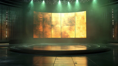 Glowing futuristic stage waiting for your big entrance.