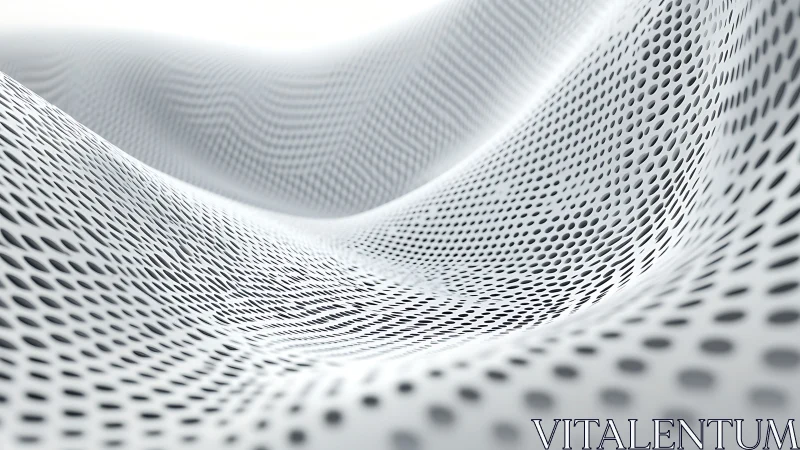 Parametric white mesh surface with perforated wave topology