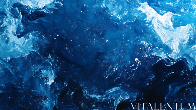 Gentle ocean blues swirling in a dreamy abstract embrace.