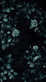 Luminescent Roses Against Deep Teal Shadows.
