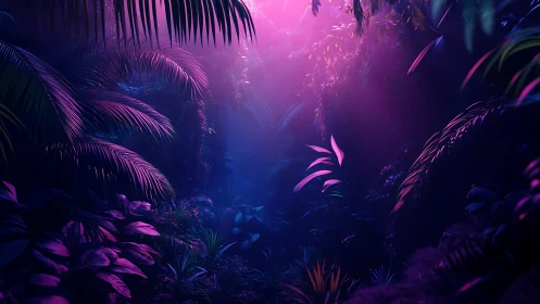Bioluminescent Jungle Sanctuary: Cyberpunk Nature.