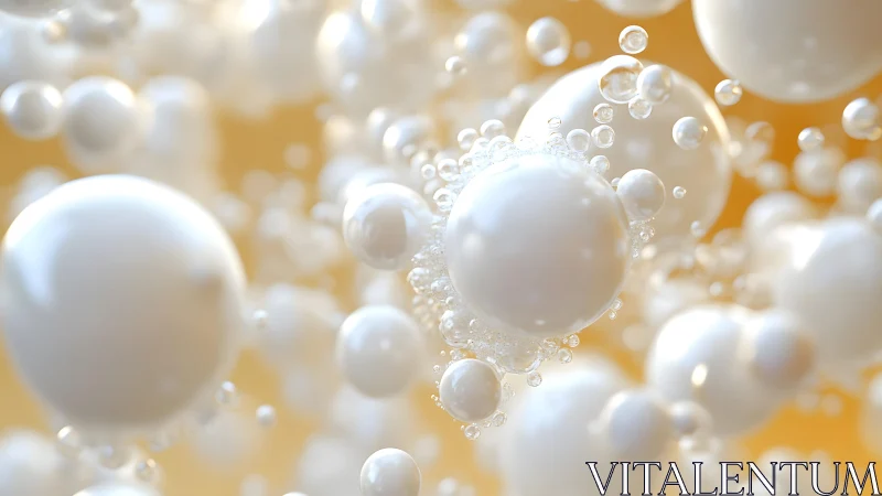 Pearl-white bubbles drift through honeyed liquid light.