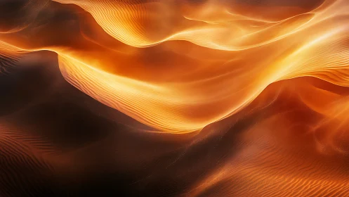 Flowing Golden Light Forms Abstract Landscape