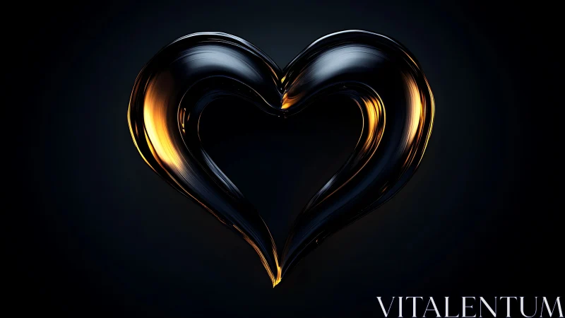 Glowing heart form rendered with luminescent edges against dark background.