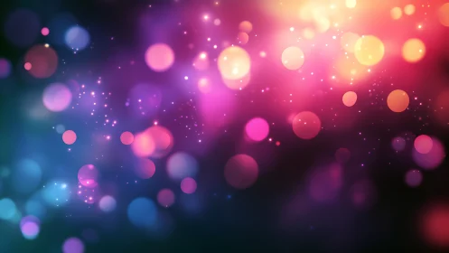 Multicolor bokeh field with gaussian-blurred circular light orbs