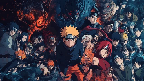 United shinobi stand strong in a swirling storm of destiny.