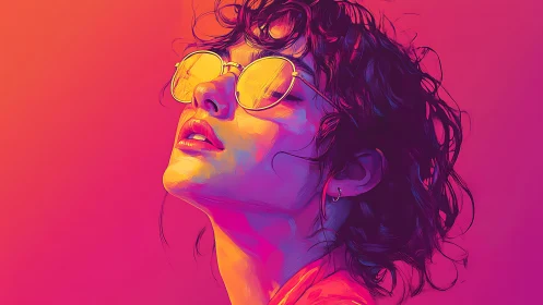 Digital portrait shows side profile figure in tinted glasses