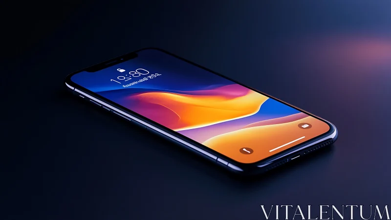 Luminescent Smartphone Glowing With Vibrant Gradient Spectrum.