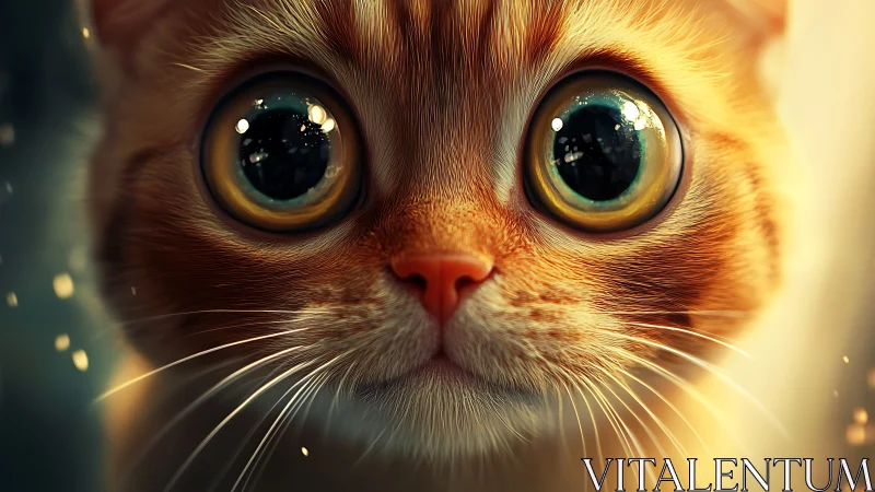 This Captivating Orange Cat Gazes with Wonder and Wide-Eyed Charm