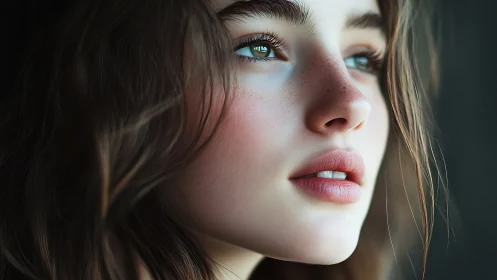 Rendered close-up portrait shows detailed youthful face