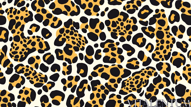 Leopard Print Pattern. Gold and Black Seamless Spotted Design.