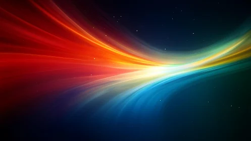 Vibrant abstract light waves in a cosmic digital art style.