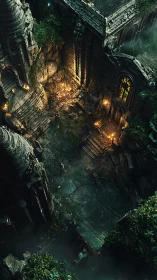 Hidden torchlit ruins with a quiet, mysterious welcome.