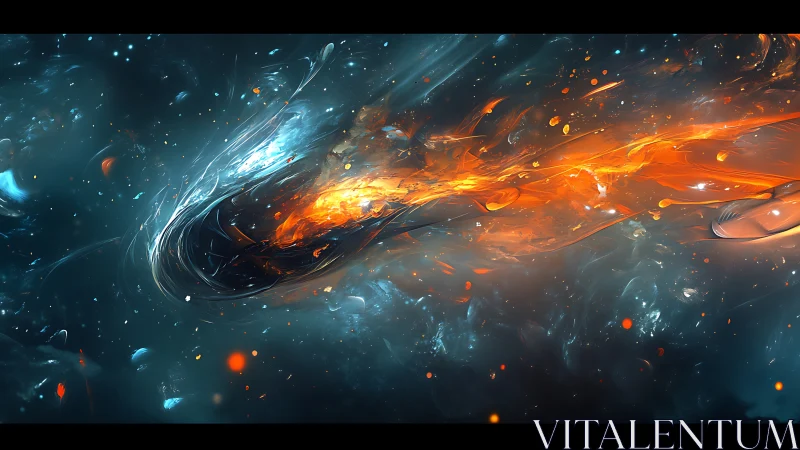 Plasma filament collision in abstract cosmic fluid dynamics.