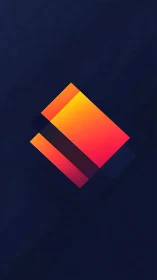 Soft sunrise square glowing against deep midnight blue.