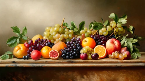 Lush still life fruit study with rich color and depth.