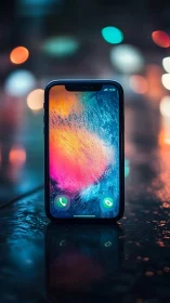 Neon Nocturne: A Smartphone's Luminous Dance with Urban Bokeh.