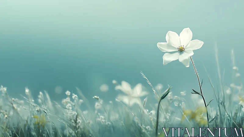 Delicate Bloom in Soft Focus Garden Reverie.