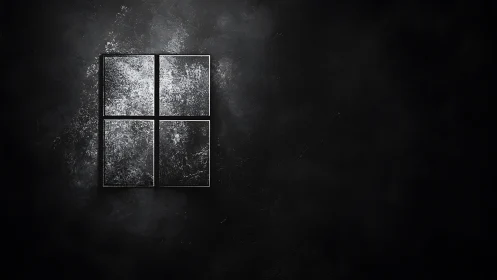 Specular quadrants on matte black substrate, low-key render.