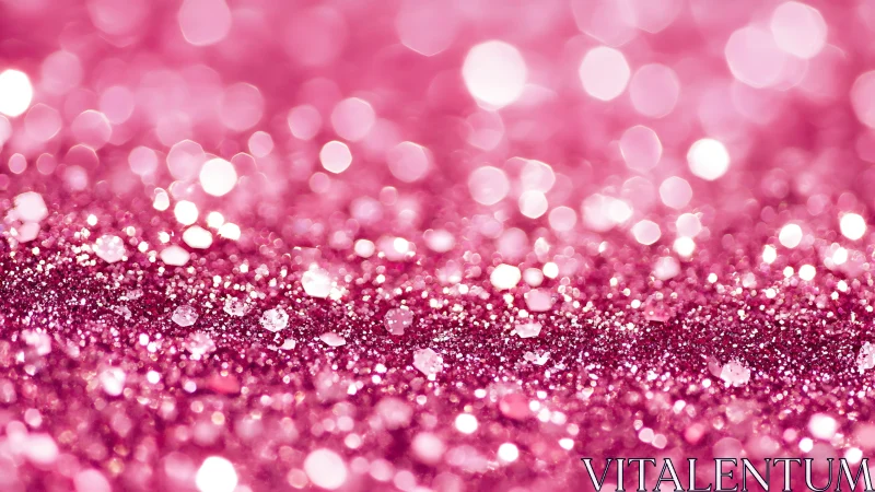 Pink glitter surface photographed with shallow depth of field