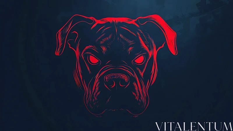 Vector canine skull-emblem in high-contrast neon outline.