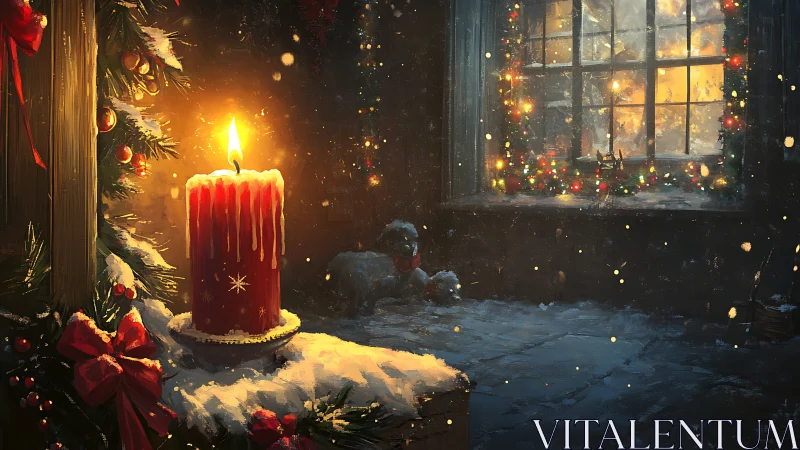 Candlelit snowdrift window, humming with quiet Christmas warmth.