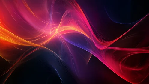 Glowing waves of color flowing across a dreamy dark sky.