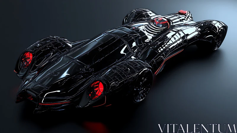 Cyberpunk hypercar concept with glossy aerodynamic chassis design.