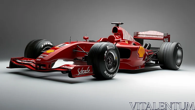 Crimson bullet on slick black wheels poised for invisible thunder.