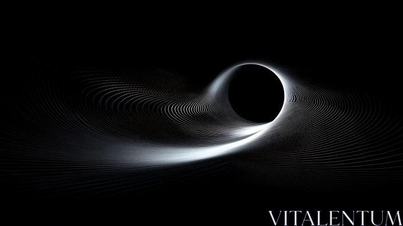 Gravitational whispers swirl into a halo around silent void