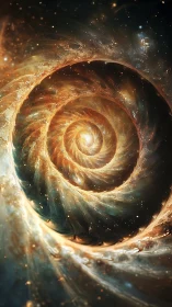 Starlit spiral shell folds the cosmos into glowing memory