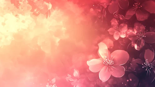 Luminous Blossoms Dance in Dreamy Pink Radiance