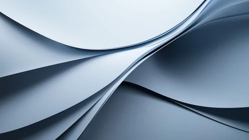 Smooth Metallic Abstract Waves in Minimalist Style.