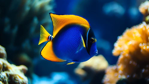 Coral ballroom royalty: neon reef fish in liquid spotlight.