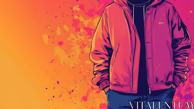 Bold streetwear silhouette relaxes in bright neon color splash