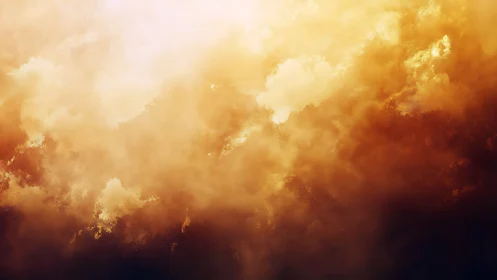 Radiant golden cumulonimbus rendered with cinematic contrast